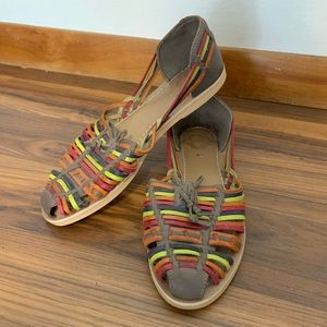 Multi color huarache sandals